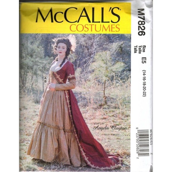 McCalls M7826 Misses 14 to 22 Historical Costume Victorian Dress Pattern New - Picture 1 of 2